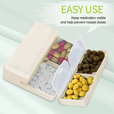 Daily Pill Organizer, 7 Compartments Portable Pill Case Travel Pill Organizer,
