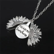 You Are My Sunshine" Sunflower Necklaceï¼ˆDouble-sided engraving)