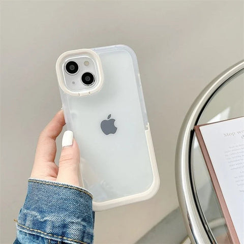2022 NEW Double Stand Transparent TPU Phone Case For iPhone