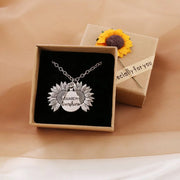 You Are My Sunshine" Sunflower Necklaceï¼ˆDouble-sided engraving)